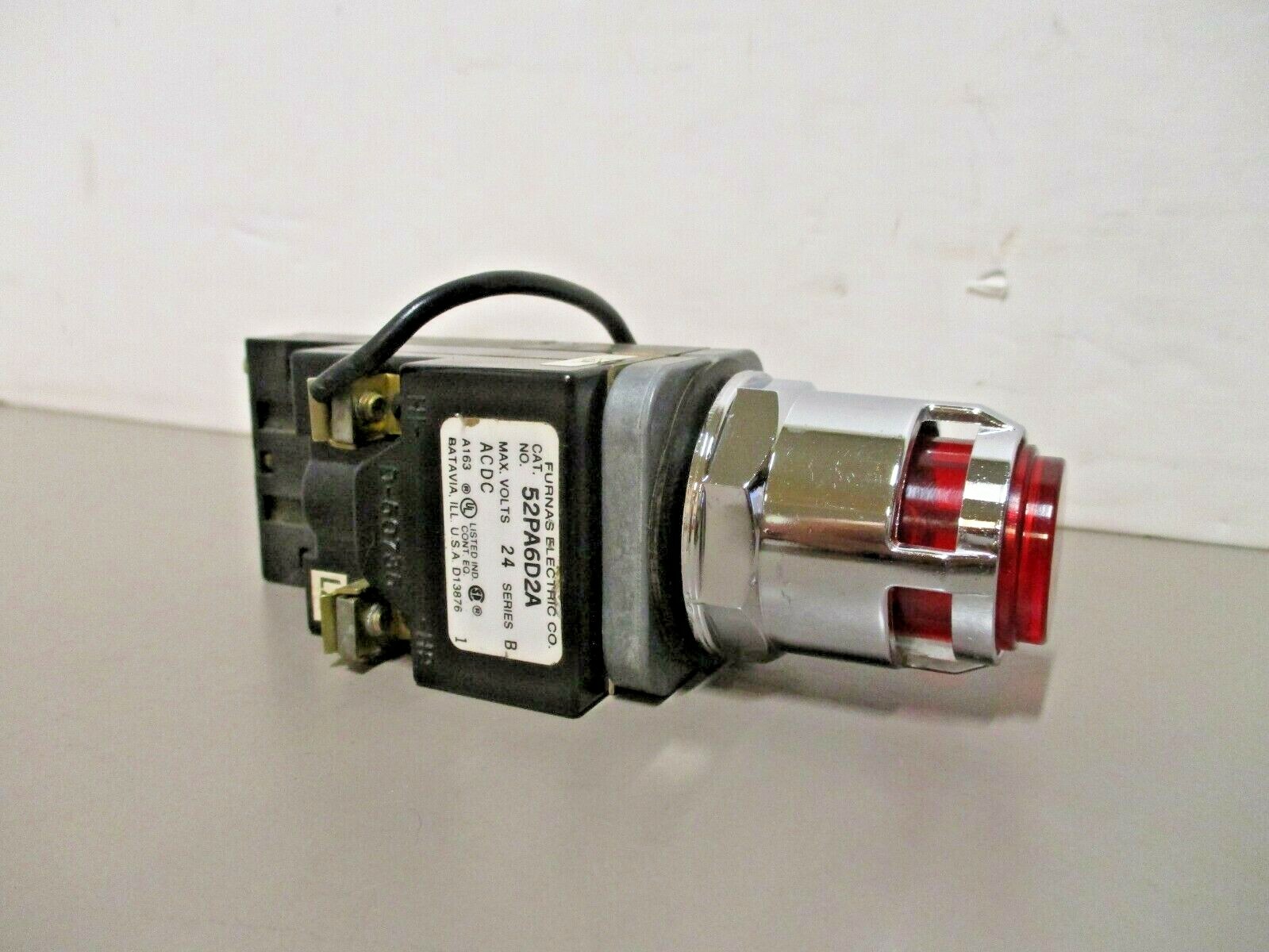 Furnas Electric 52PA6D2A Push to Test Pilot Momentary Red 24V Series-B