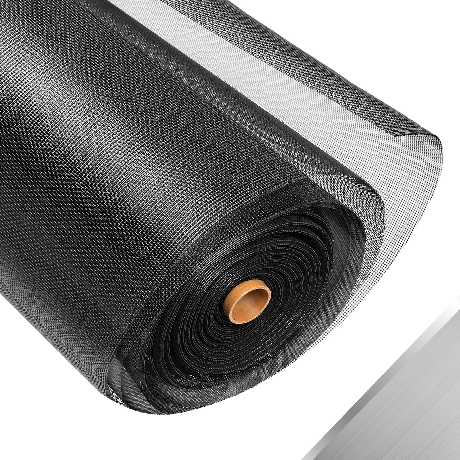 304 Stainless Steel Mesh Window Screen Roll,35IN 35IN x 16FT, Black