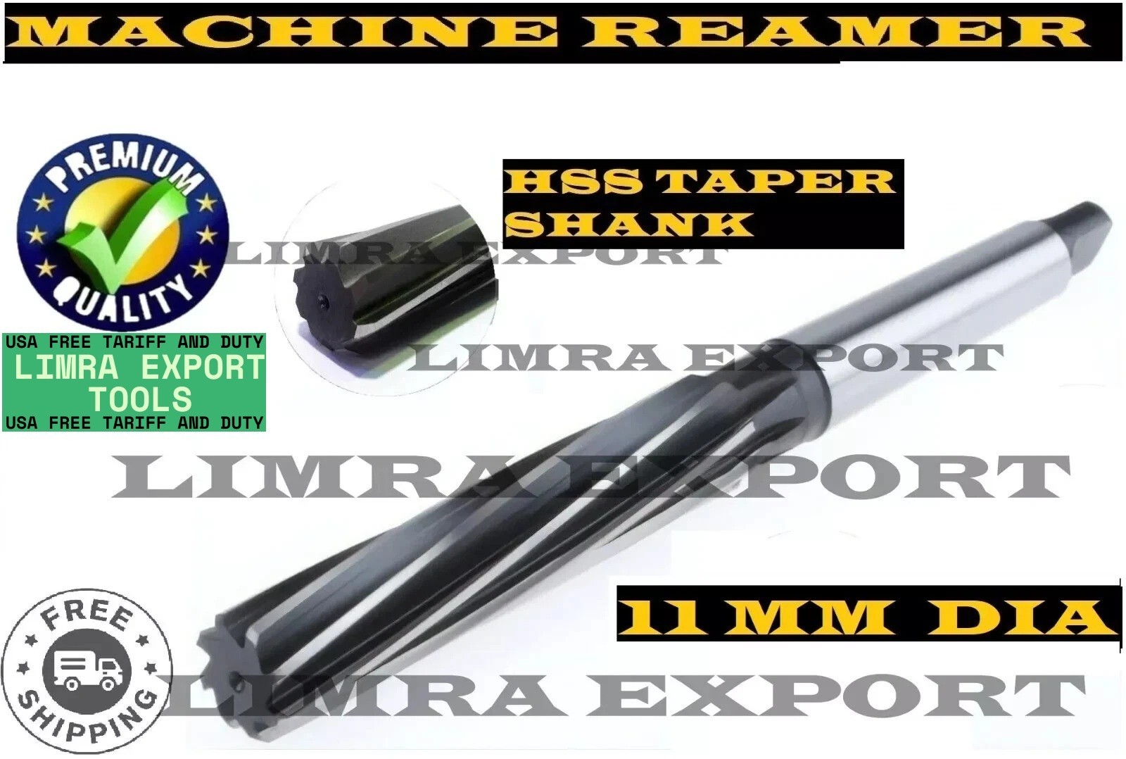 HSS Machine Reamer Dia 11 MM With Taper Shank MT 1 – Cut Edge 71 MM – OAL 151 MM