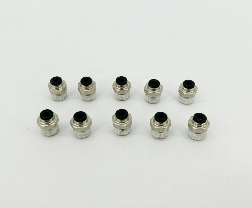 Lot of 10 New Lawson 86747 Male Connectors, 1/8″ x 1/8″, 290PSI