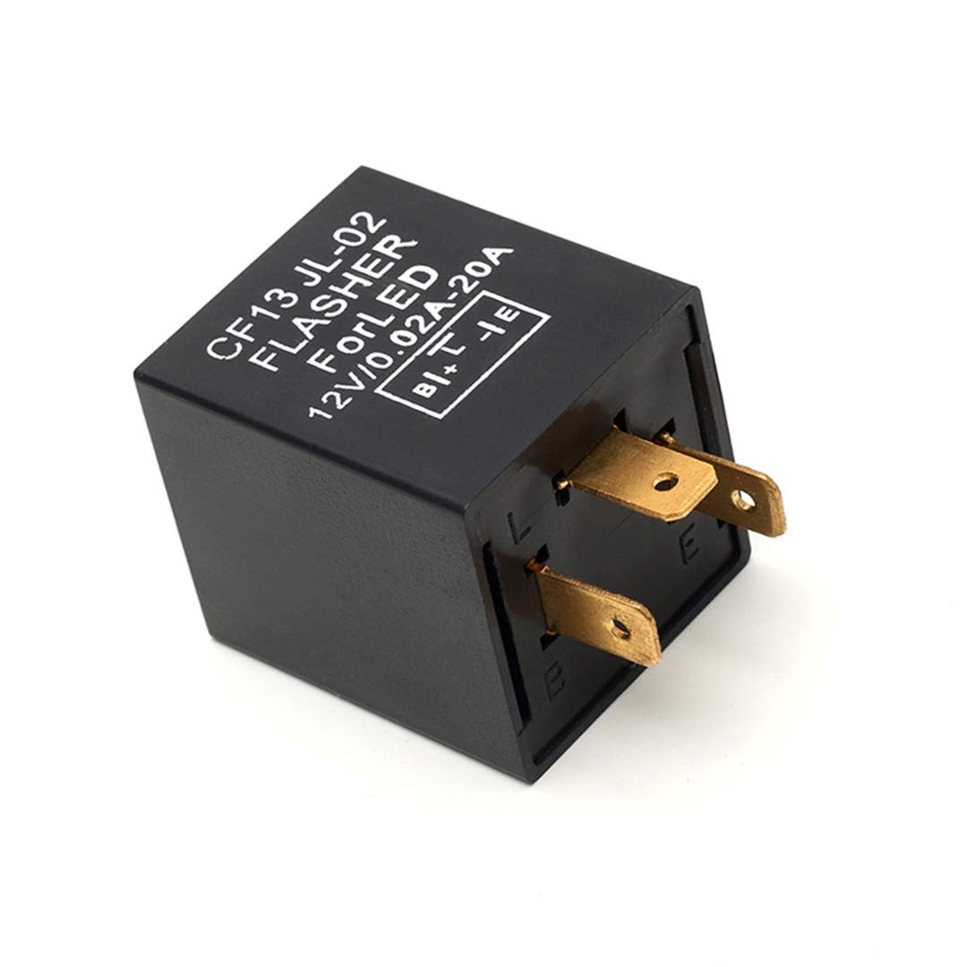 3 Pin Turn Signal Flasher Relay LED Electronic Hazard Warning 12V Replacement