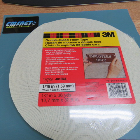 3M 4016 Qty of 1 per Lot Tape, Acrylic Adhesive, Polyurethane Foam, Natural, 63
