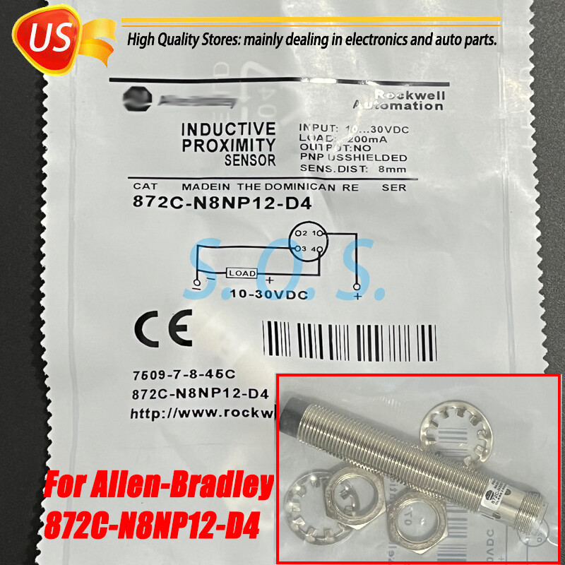 Fit For Allen-Bradley 872C-N8NP12-D4 Inductive Proximity Sensor 10…30VDC 200mA