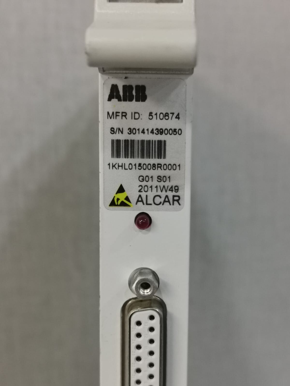 ABB ALCAR 1KHL015008R0001/ G01 S01 2011W49