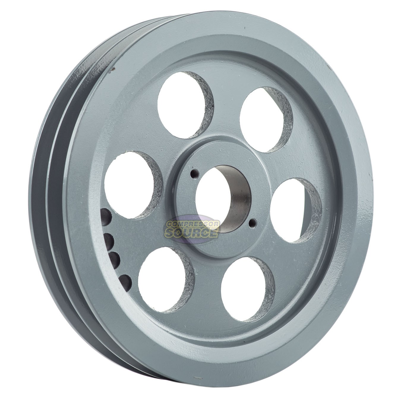 Cast Iron 8.75″ Dual Groove Pulley Belt B Section 5L with 1-3/8″ Sheave Bushing