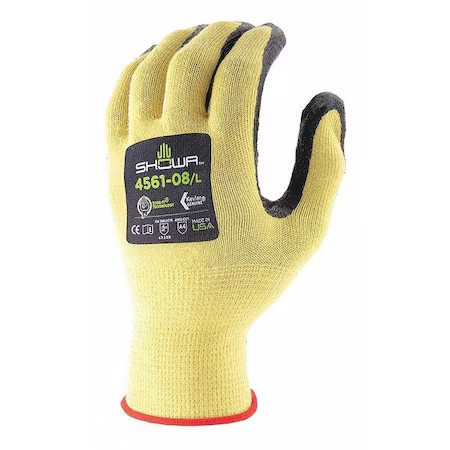 Showa 4561L-08-V Knit Gloves, Cut Level A4 , Dipped , Nitrile , Grip , L 1 Pr