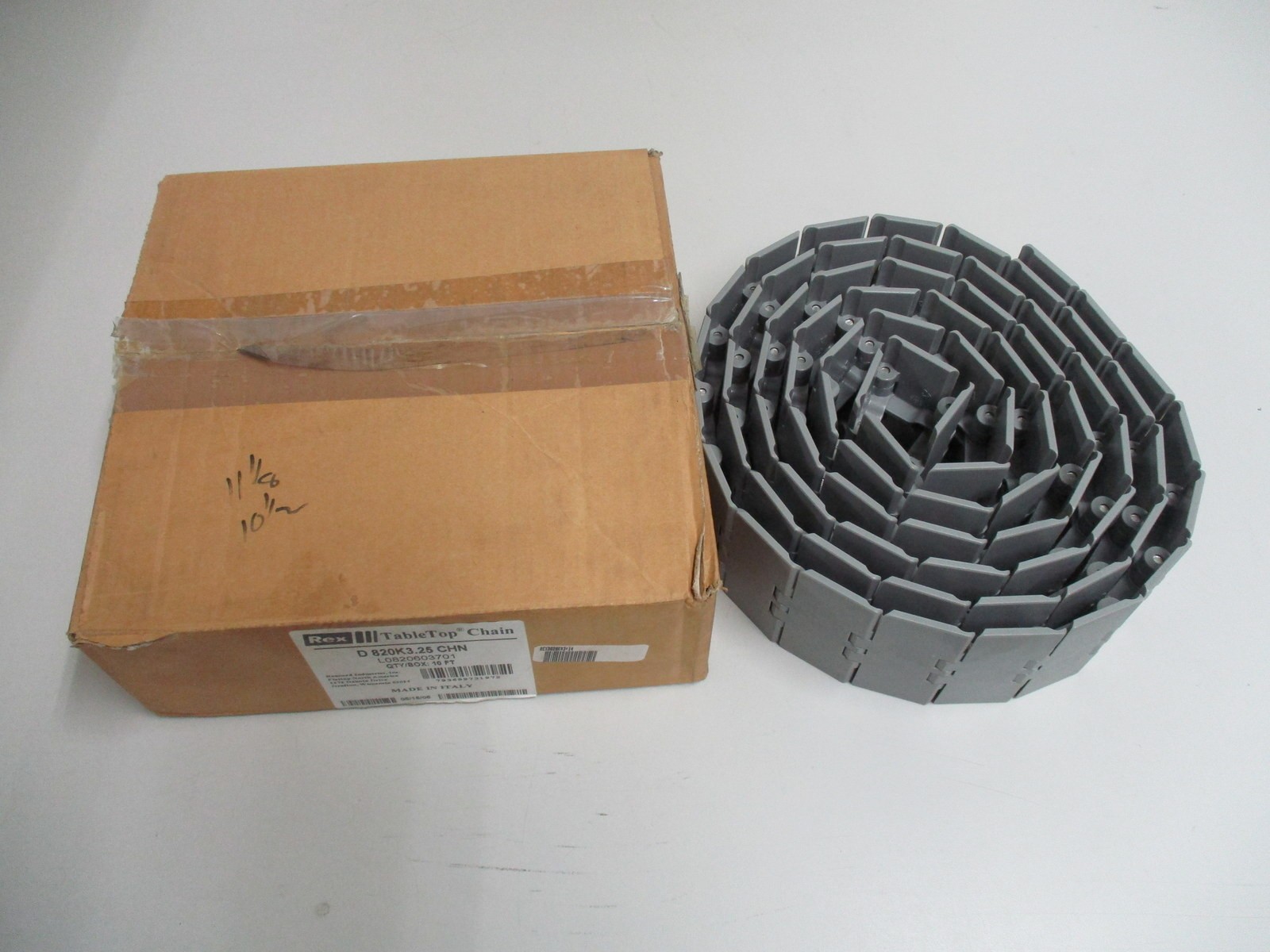 Rexnord D820K3.25 TableTop Chain L0820603701 10′ Length