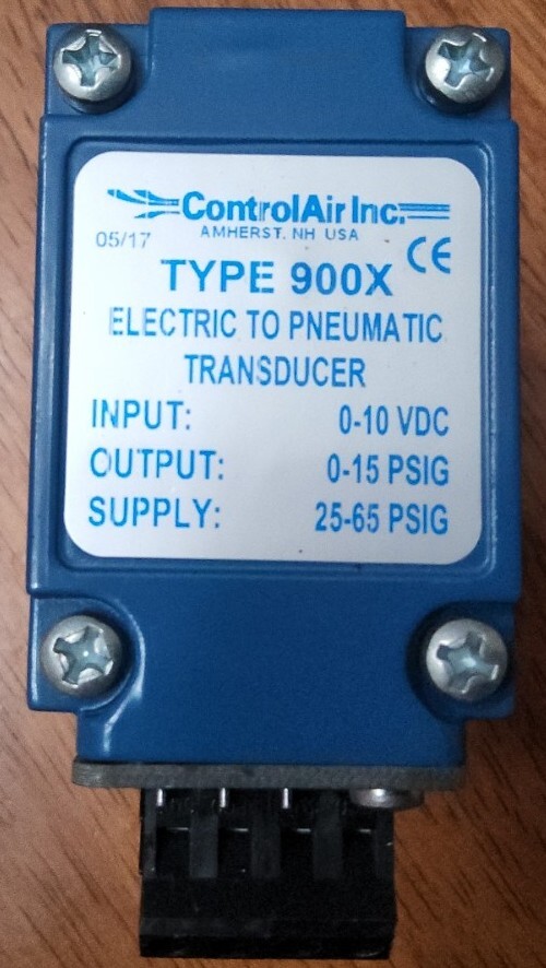 CONTROL AIR INC. TYPE 900X Pneumatic Transducer