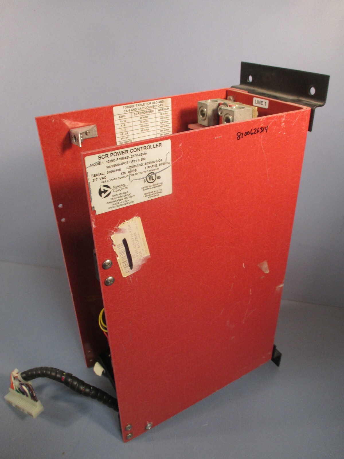 SCR Power Controller 1029C-P198/425-277V-425A-R4/20MA-IPOT-SP21-IL380 50 A 1 PH