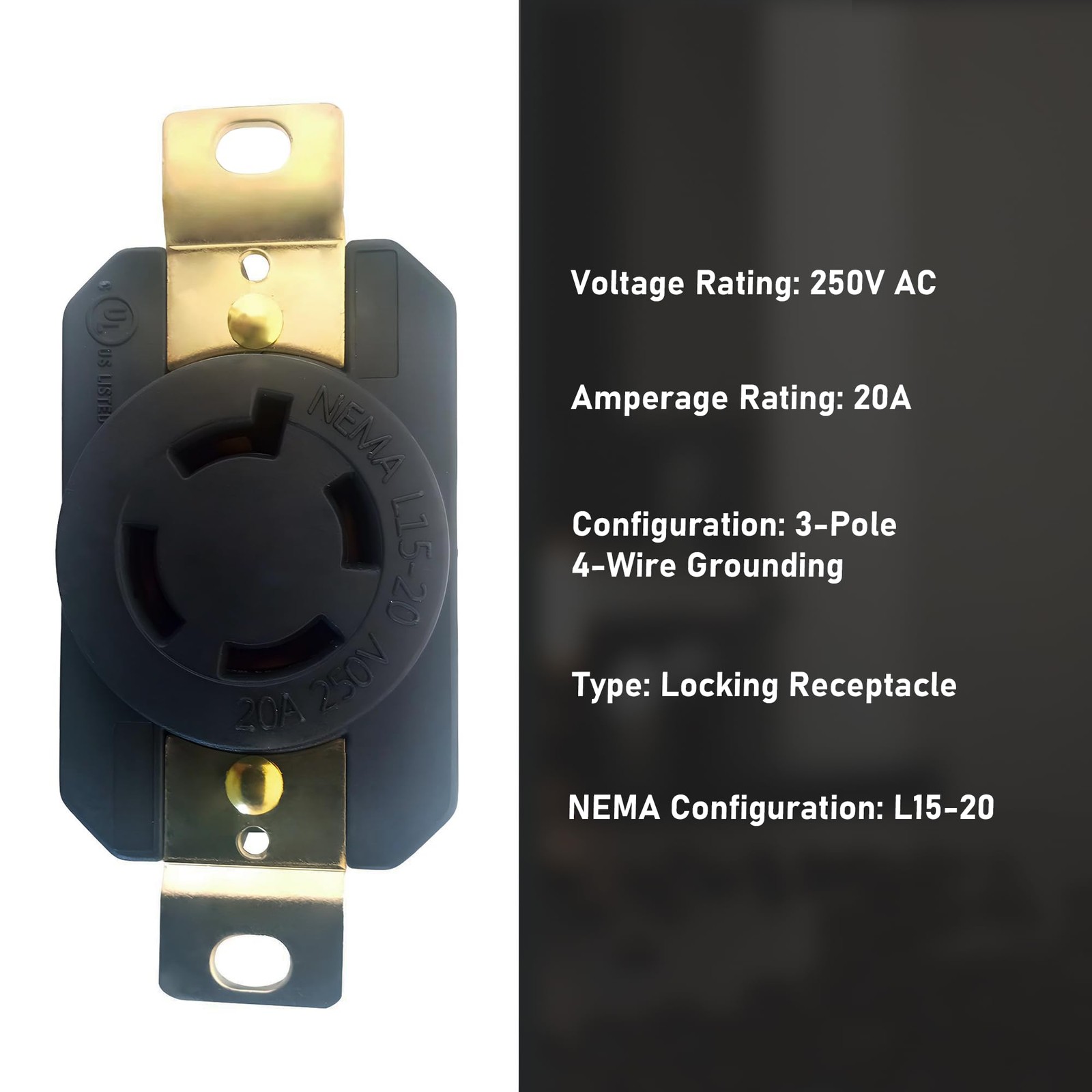 OCS Parts NEMA L15-20 Locking Plugs, Connectors, and Receptacles |250 Volt – 20