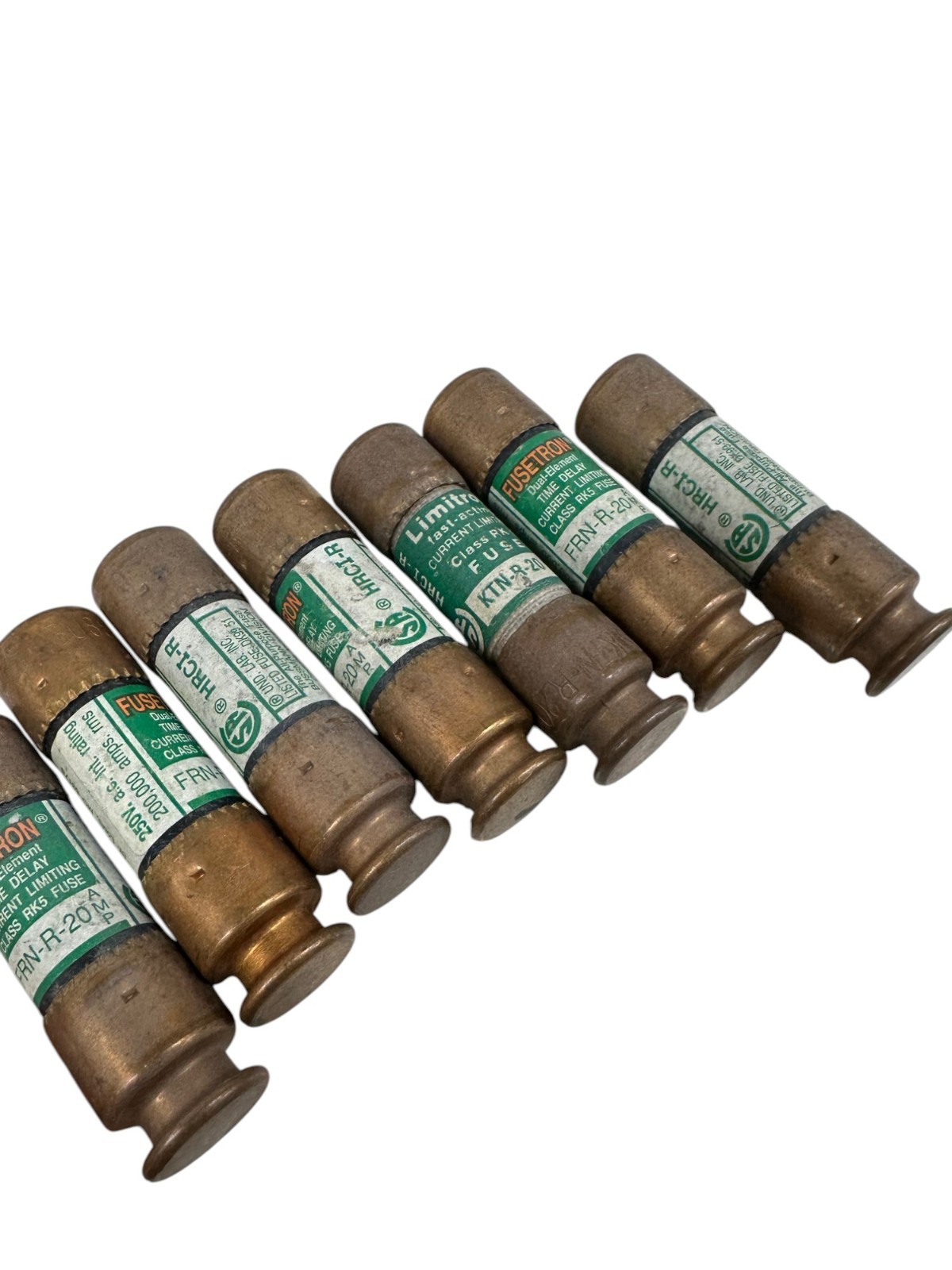NEW FUSETRON FRN-R-20 TIME DELAY CLASS RK5 FUSE (LOT OF 7) *SALE*