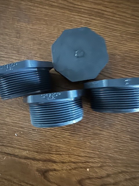 LOT of 4 SPEARS 850-030 THREADED 3″ PVCI PLUG SCH 80 Schedule MPT
