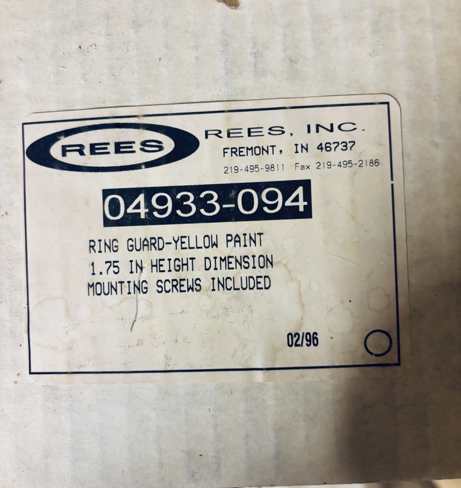 NEW REES 04933-094 RING GUARD 04933094