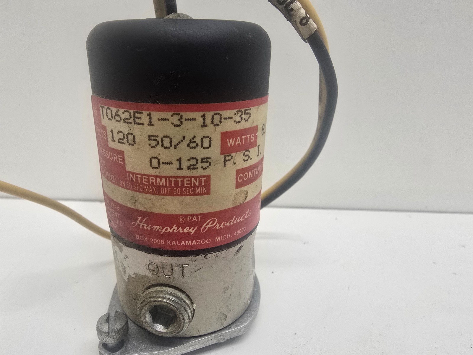 GOOD USED! HUMPHREY 3-WAY SOLENOID VALVE T062E1-3-10-35-120/50/60