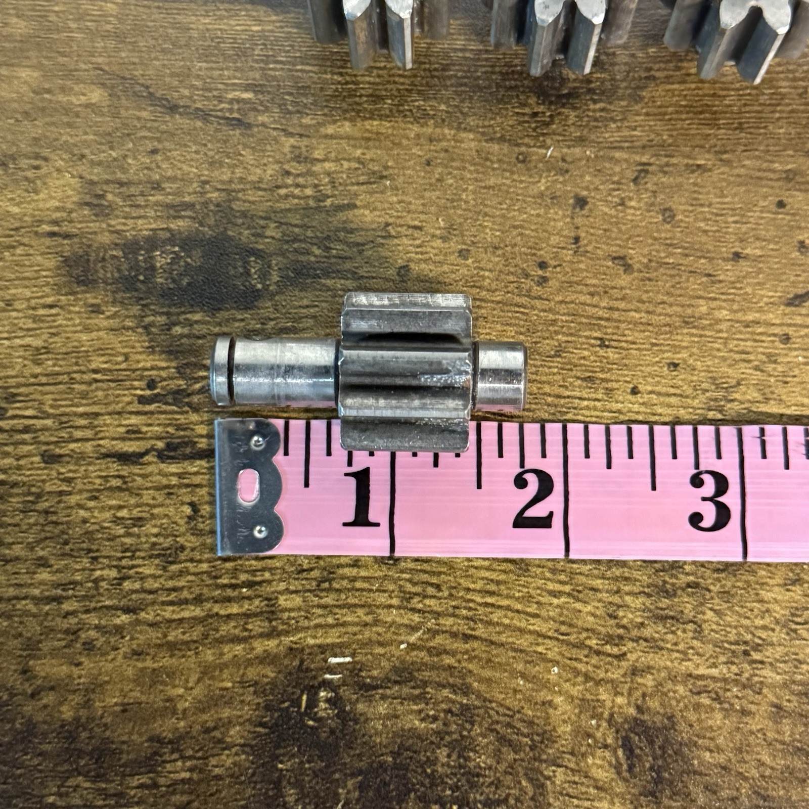 Lot of 7 Steel 8-Tooth Pinion Gear Shafts Industrial Machine Replacement Parts