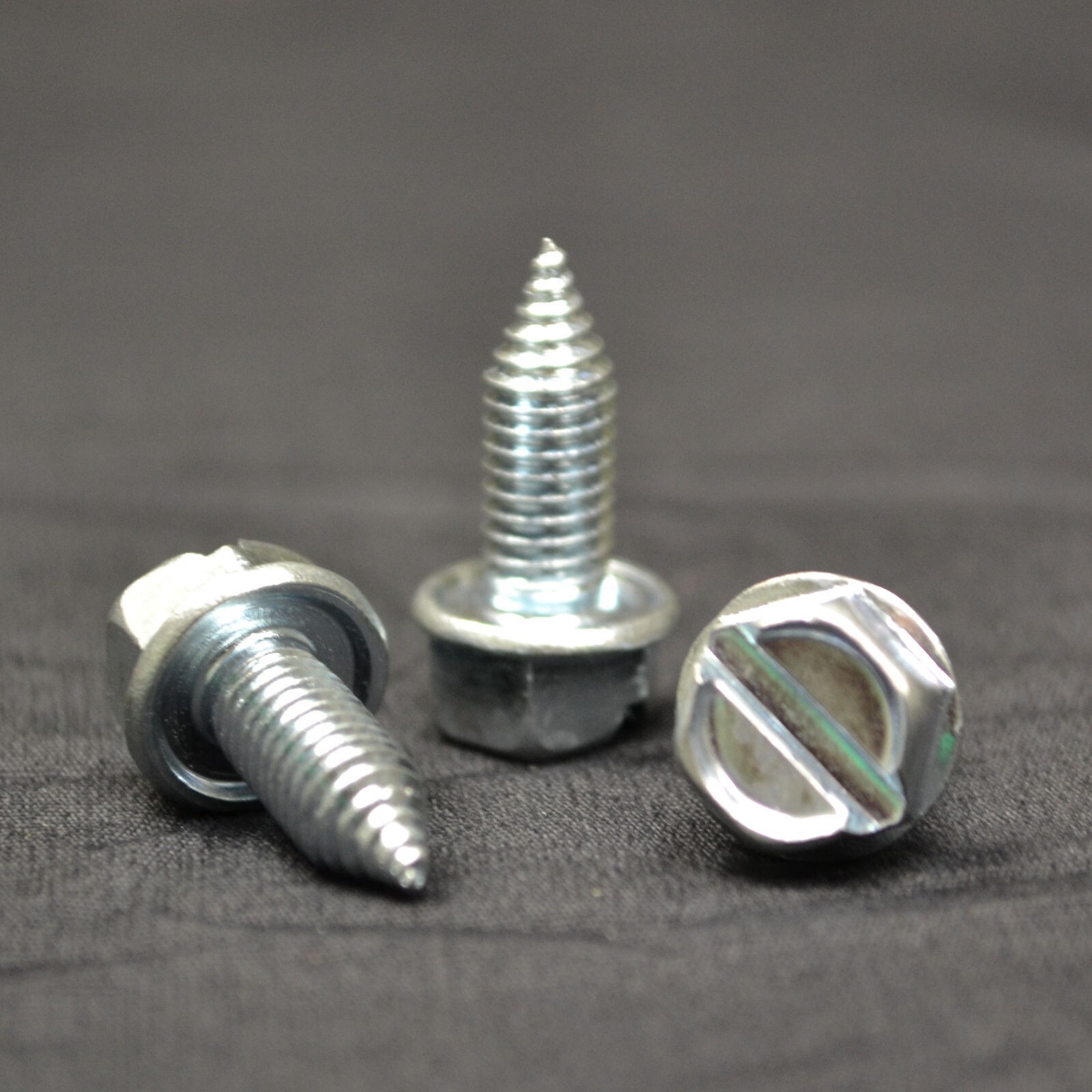 License Plate Screws – Slotted Hex Head – Metric – 6mm x 16mm (100 per box)