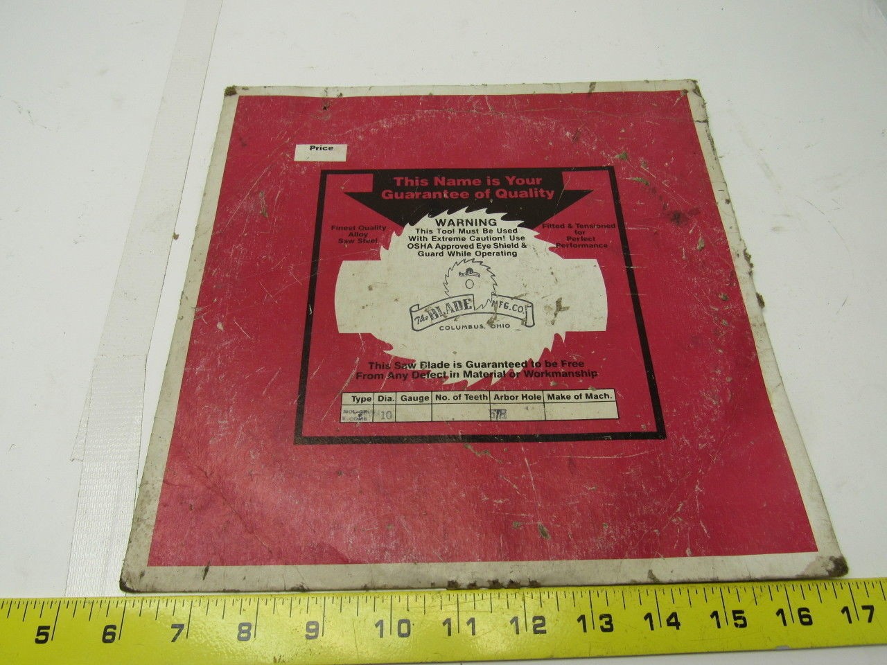 The Blade MFG. CO. 10″ Dia. 70 tooth 5/8″ arbor hole wood cutting saw blade