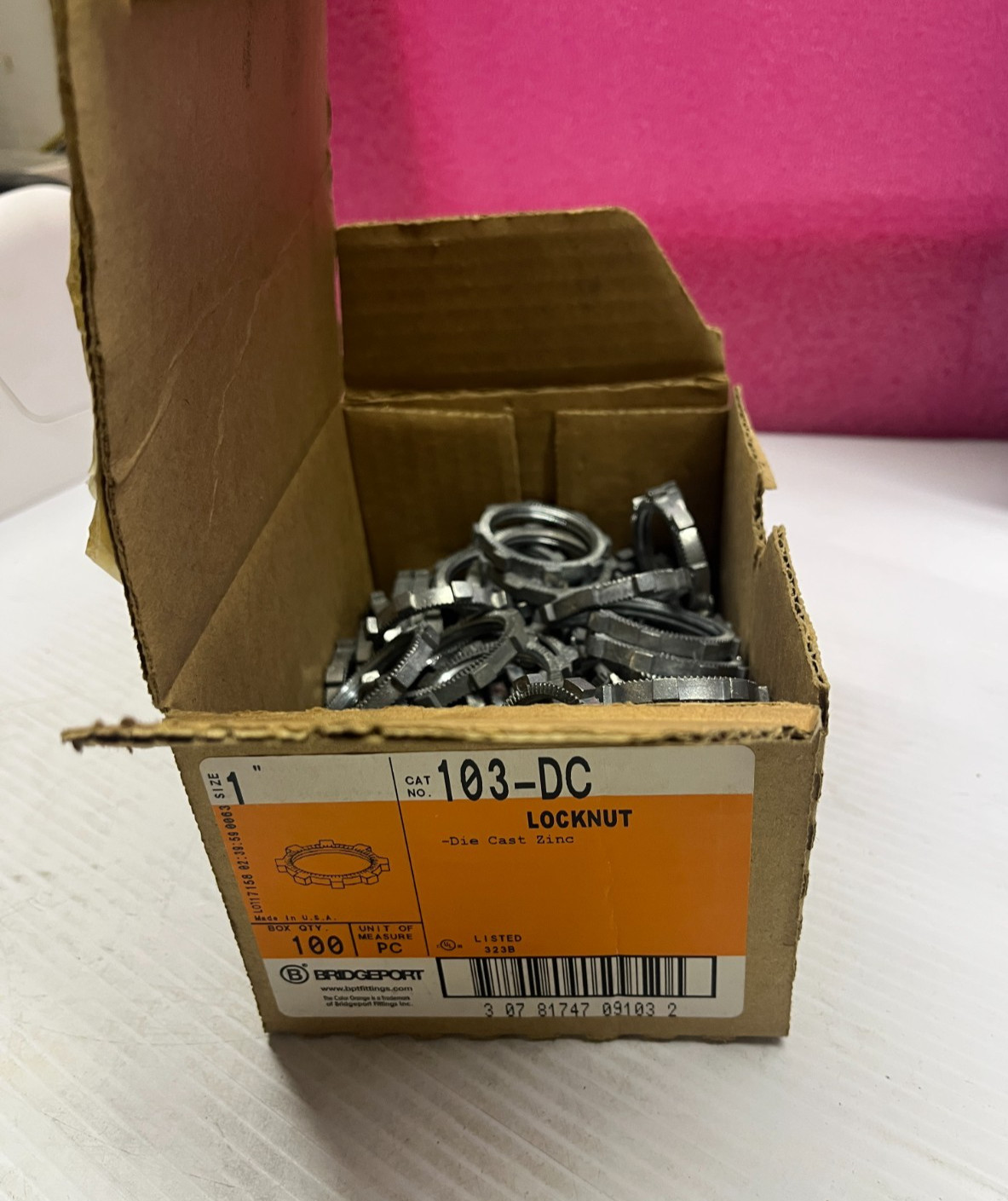New Lot of 67 Bridgeport 103-DC Rigid Zinc Die Cast Locknut 1″