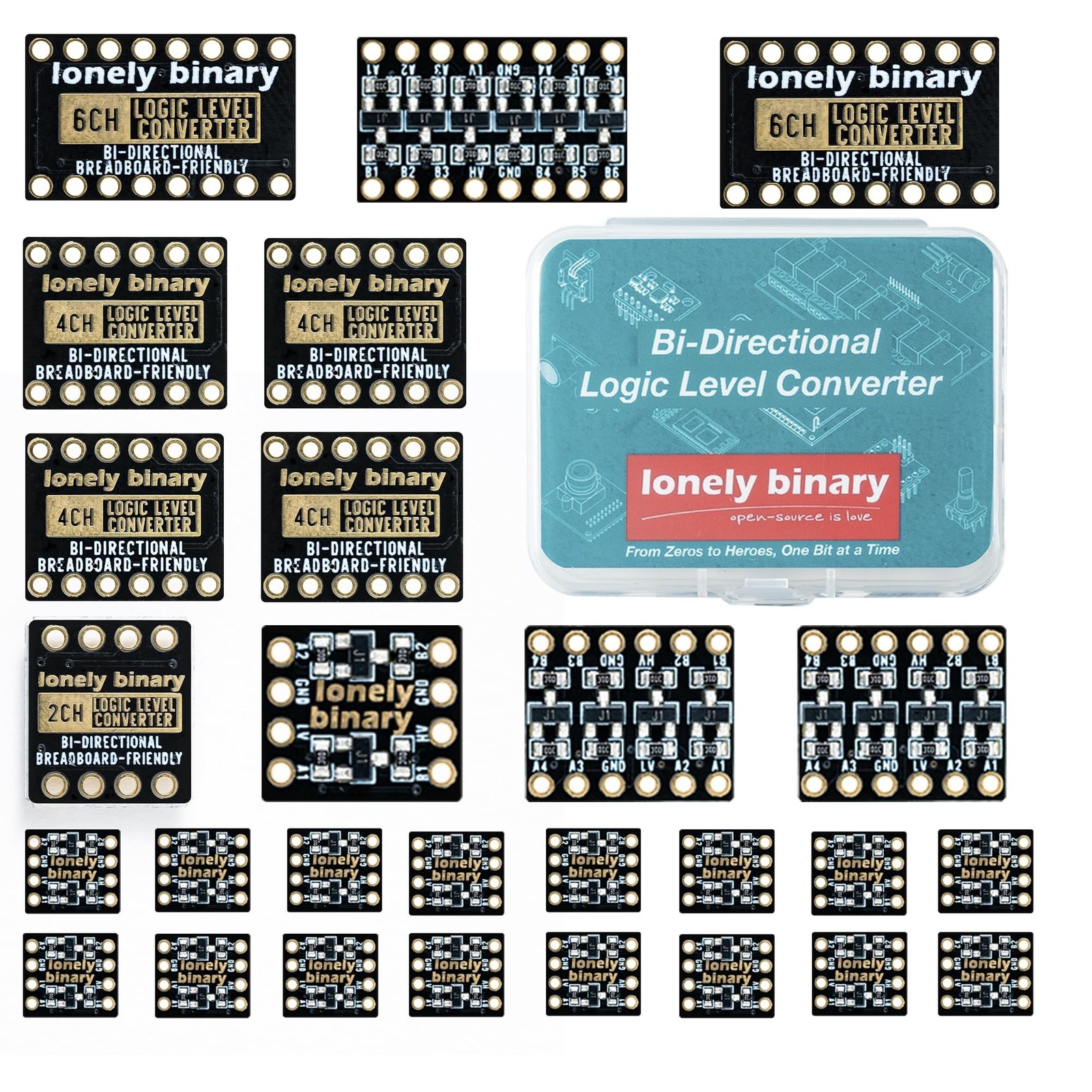 27 Pcs Logic Level Converter Kit – Multi-Channel Bi-Directional 3.3V to 5V Sh…