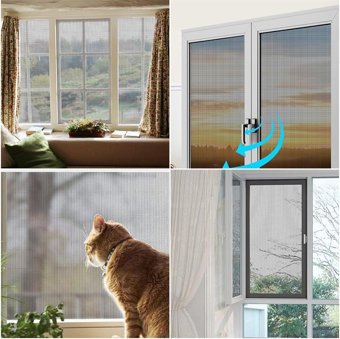 Pet Proof Window Screen Replacement Adjustable Fiberglass Repair Gray
