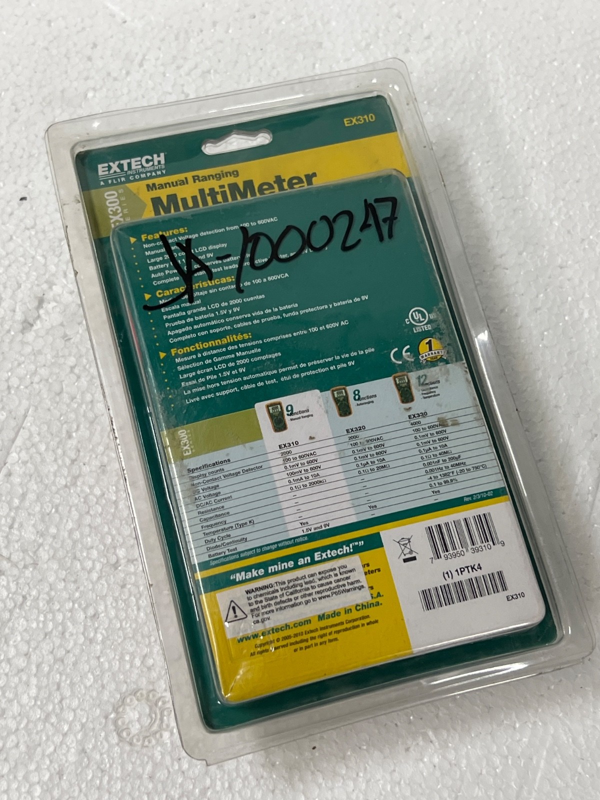 Extech EX310 Digital Multimeter 2000 Accounts CATIII 600V
