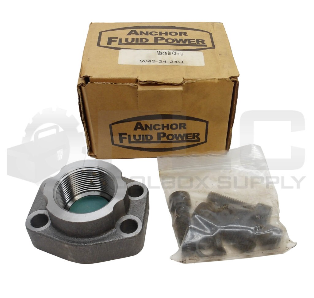 NEW ANCHOR FLUID POWER W43-24-24U 4 BOLT FLANGE 1-3/4″ BORE A-366
