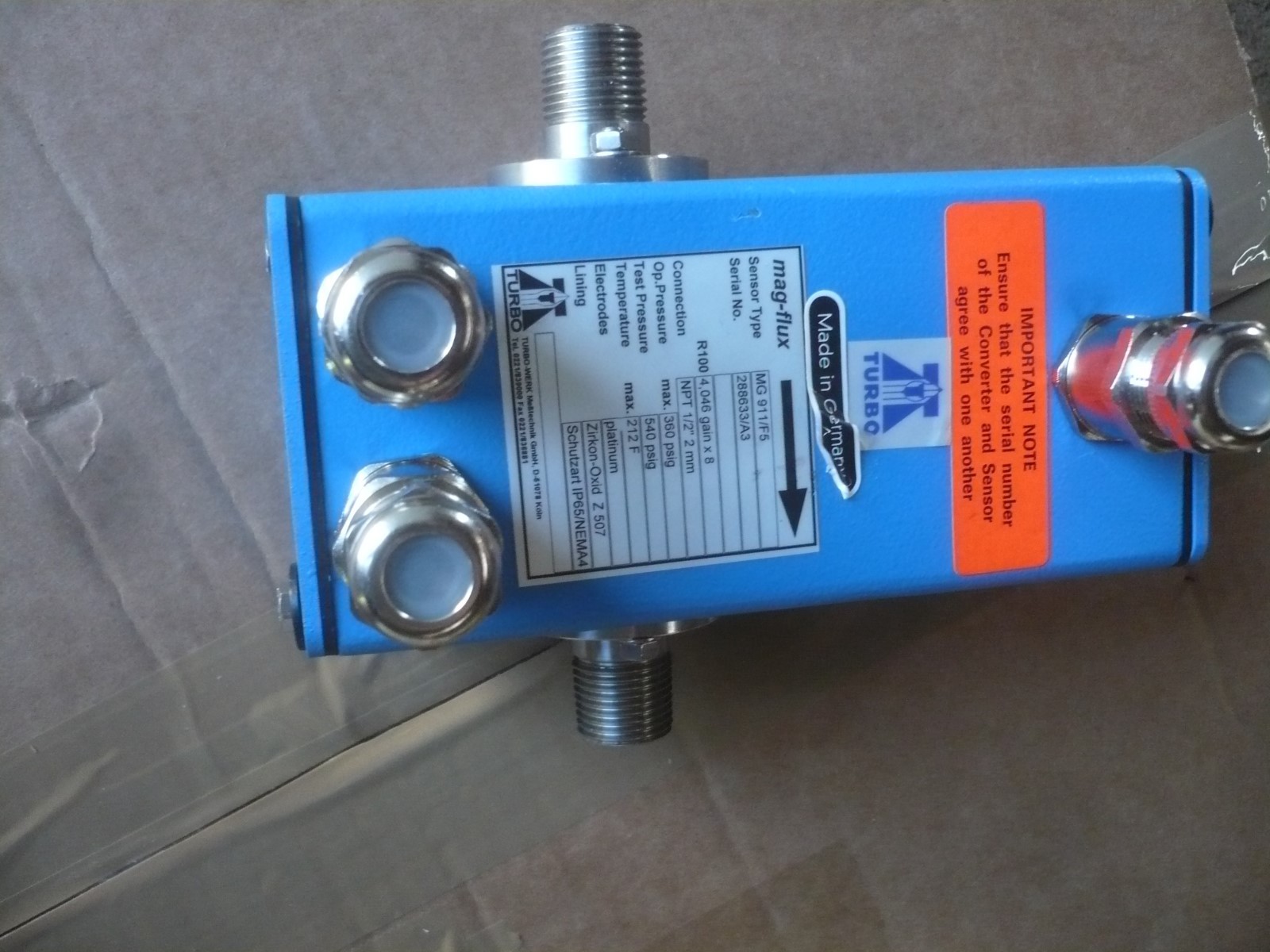 New Mag Flux MG 911/F5 Turbo Flow Sensor