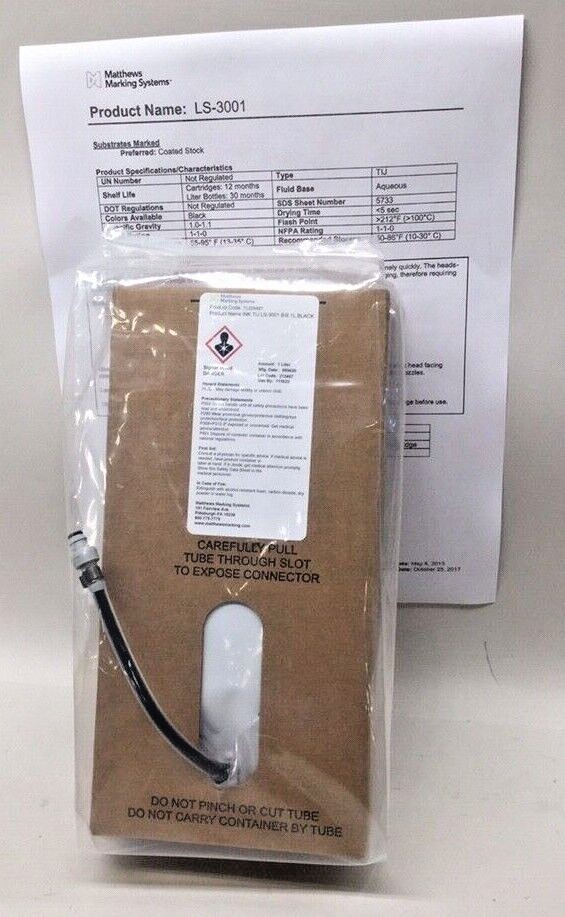 Matthews Marketing Systems 71209497 Ink Pouch 1 Liter TIJ.LS-3001.BiB.1L.Black