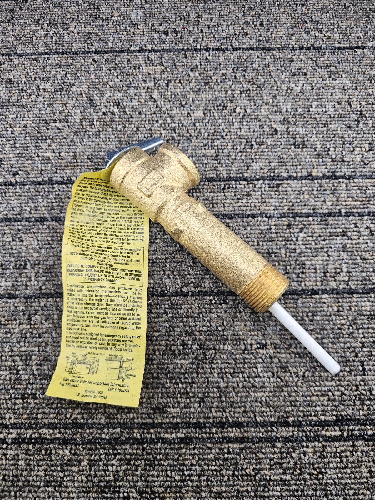 Watts LLL100XL-2M7: Temperature And Pressure Relief Valve Brass