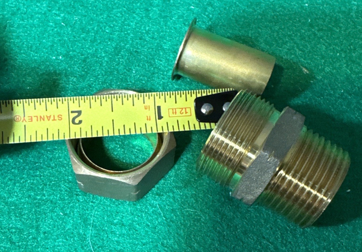 2 – Brass 68-14-16X 7/8 x 1 in. OD Tube x MIP Brass Compression Union