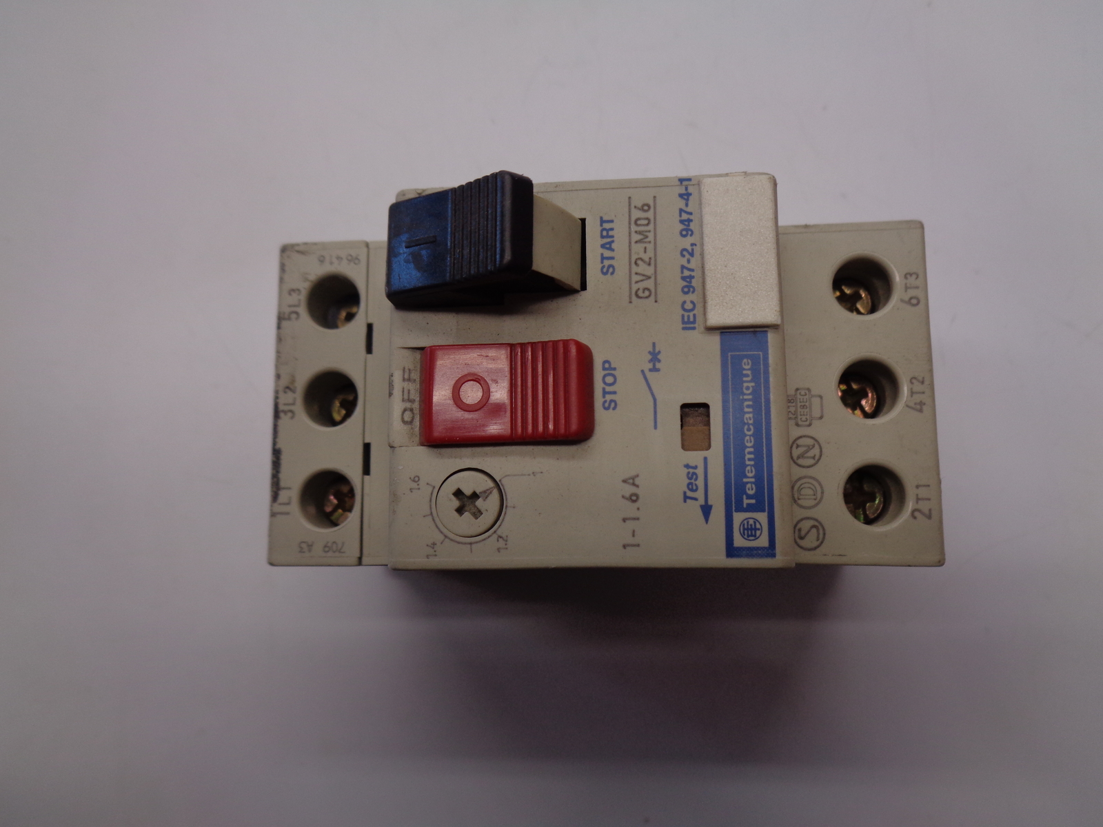 TELEMECANIQUE GV2-M06 STARTER 1-1.6AMP NSNP