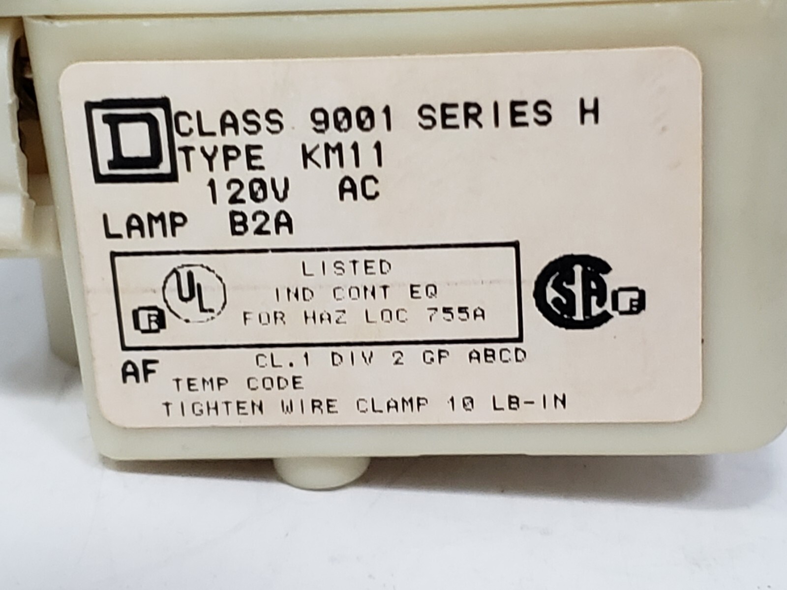 SQUARE D 9001-KM11 PILOT LIGHT MODULE 120VAC SERIES H NIB