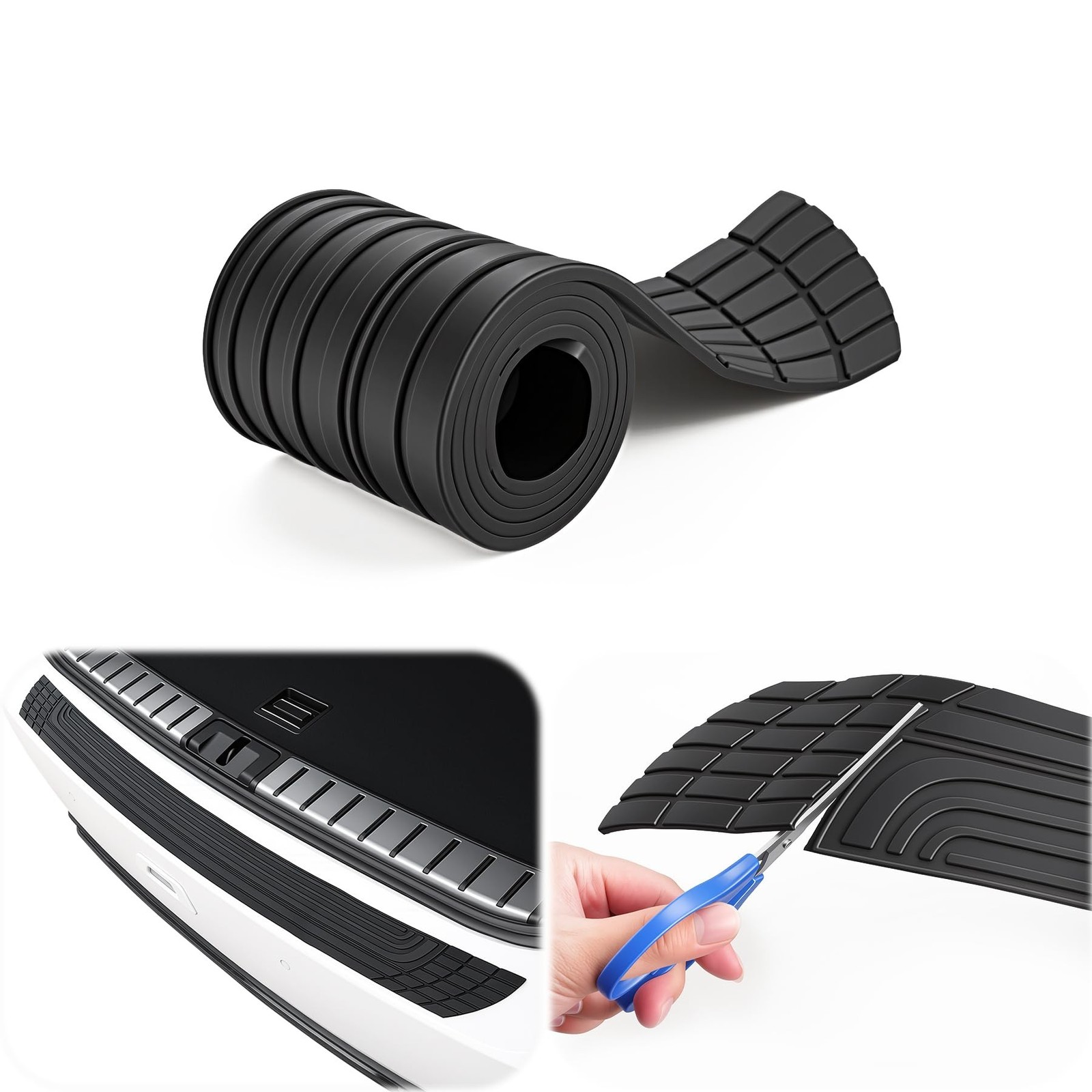 SINGARO Car Rear Bumper Protector, 42inch x3.4inch Car/SUV Universal Rubber A…
