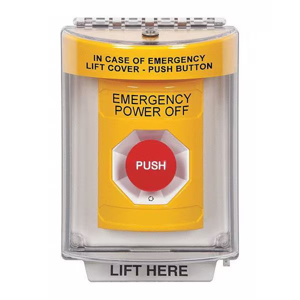Safety Technology International Emergency Power Off Push Button,2-7/8″ D