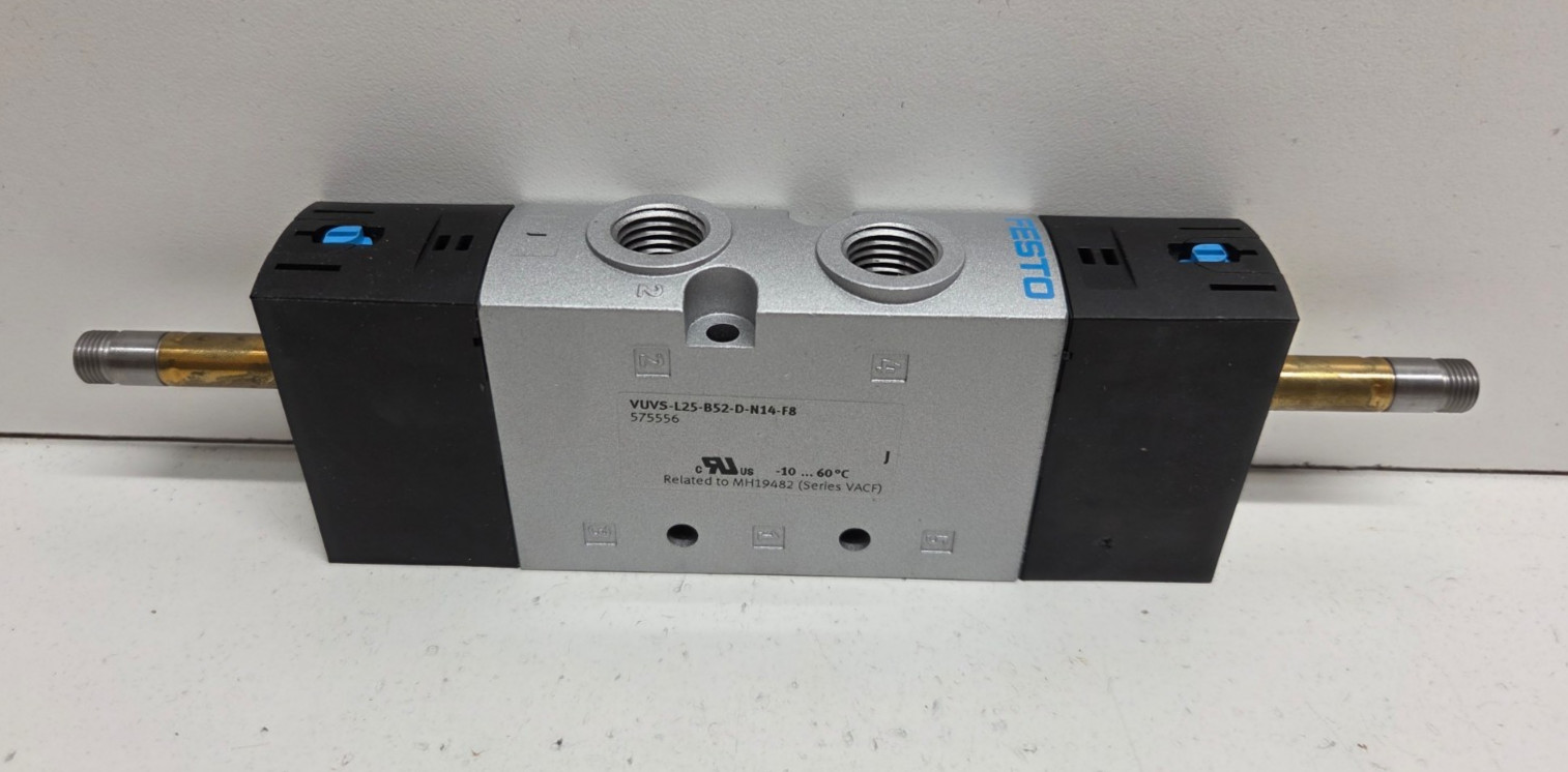 NEW NO BOX! FESTO 5/2 1/4″ PORTS SOLENOID VALVE 575556 VUVS-L25-B52-D-N14-F8