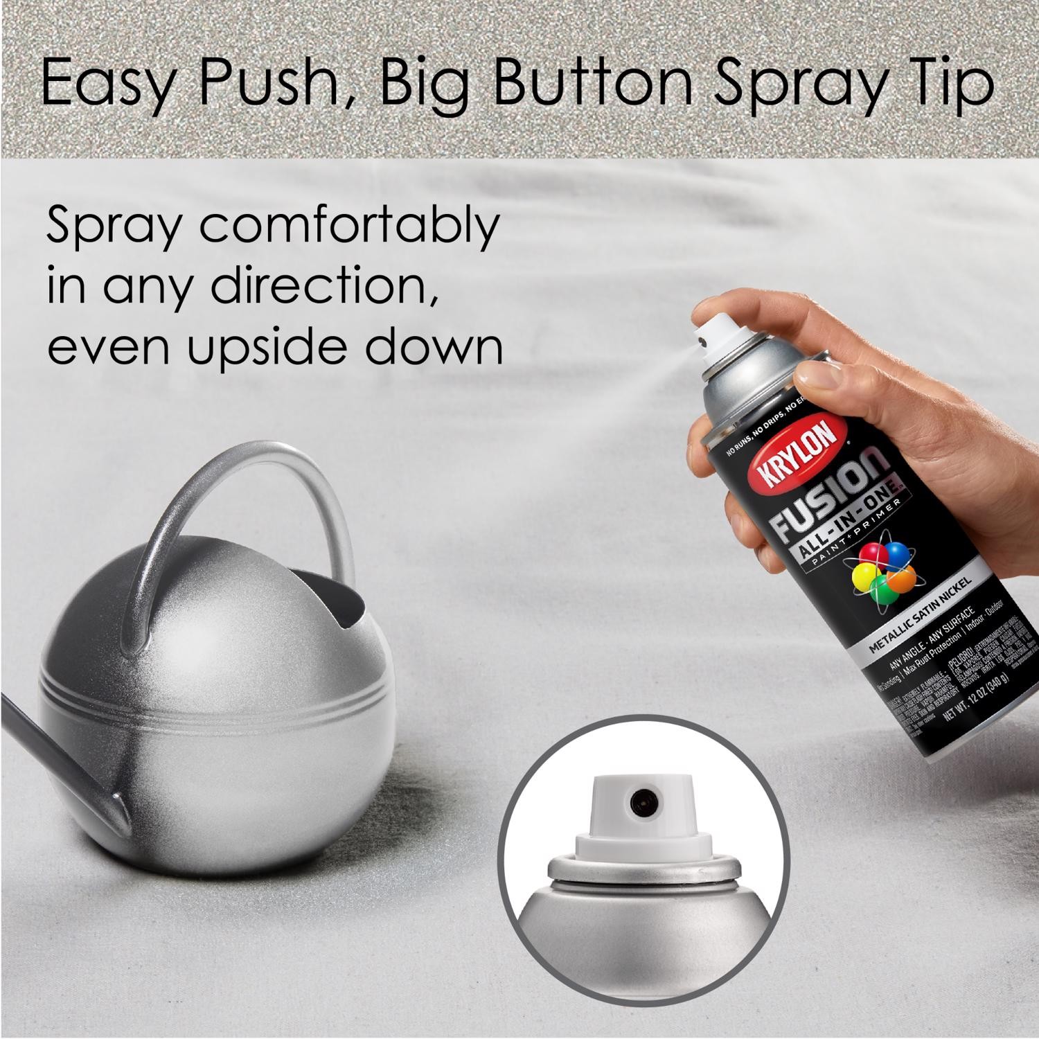 Krylon K02773007 12 Oz Silver Metallic Fusion All-In-One Spray Paint(Pack of 6)
