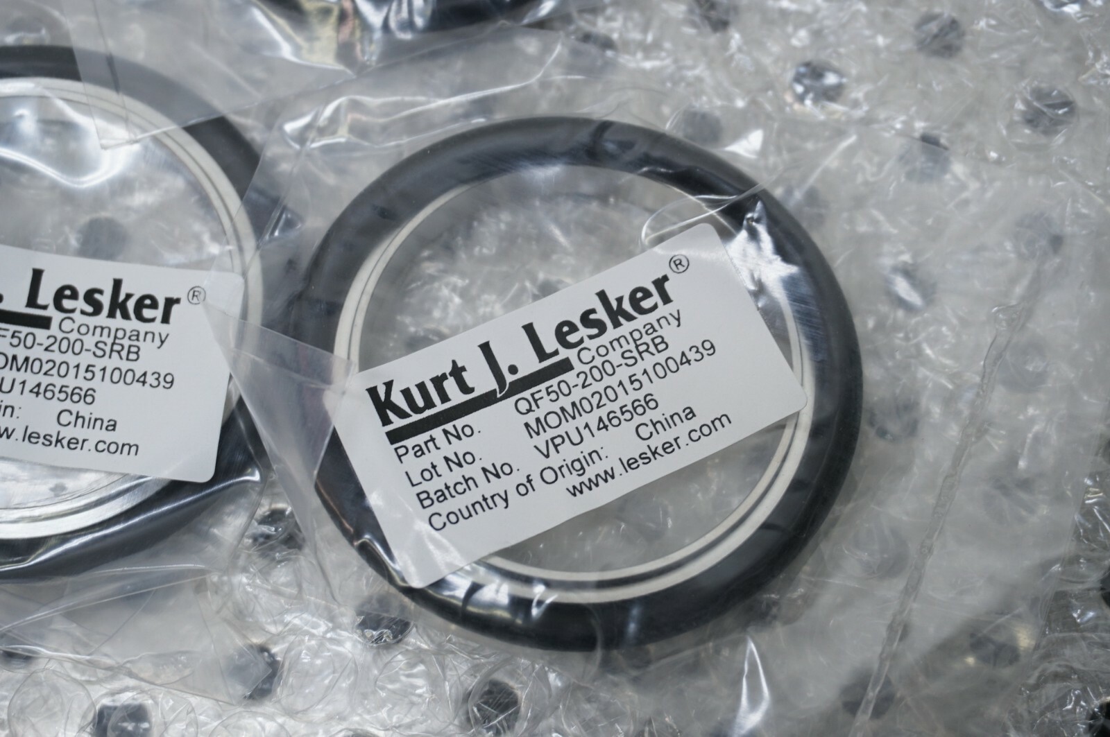 (2 sets) Kurt Lesker Vacuum Clamp – QF50-200-CS w/ SRB centering ring