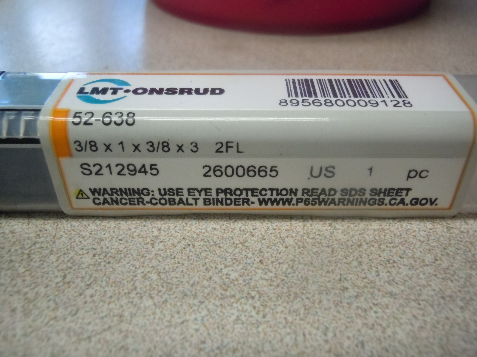 Onsrud 52-638 Solid Carbide router, 2 flute, upcut O flute 3/8 x1 x 3/8 x 3