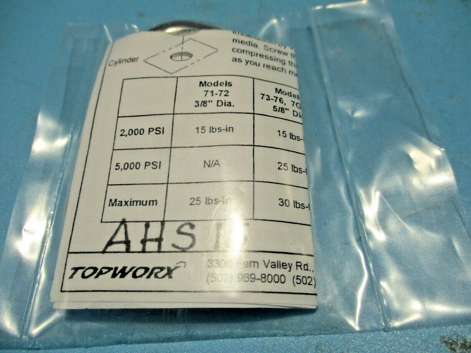 NEW TOPWORX AHS15 THREAD SEAL NUT&WASHER KIT