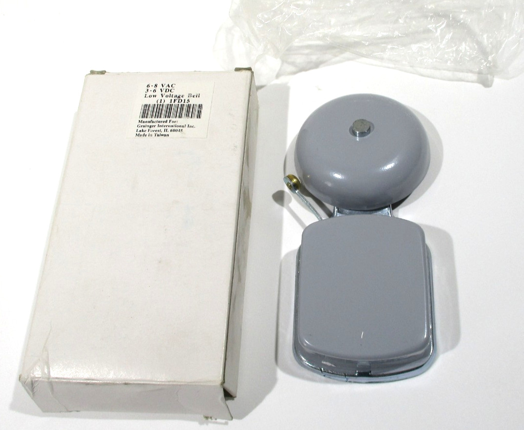 Low Voltage Bell Grainger 1FD15 Gray 6-8 VAC 3-6 VDC NOS – Electro Mechanical
