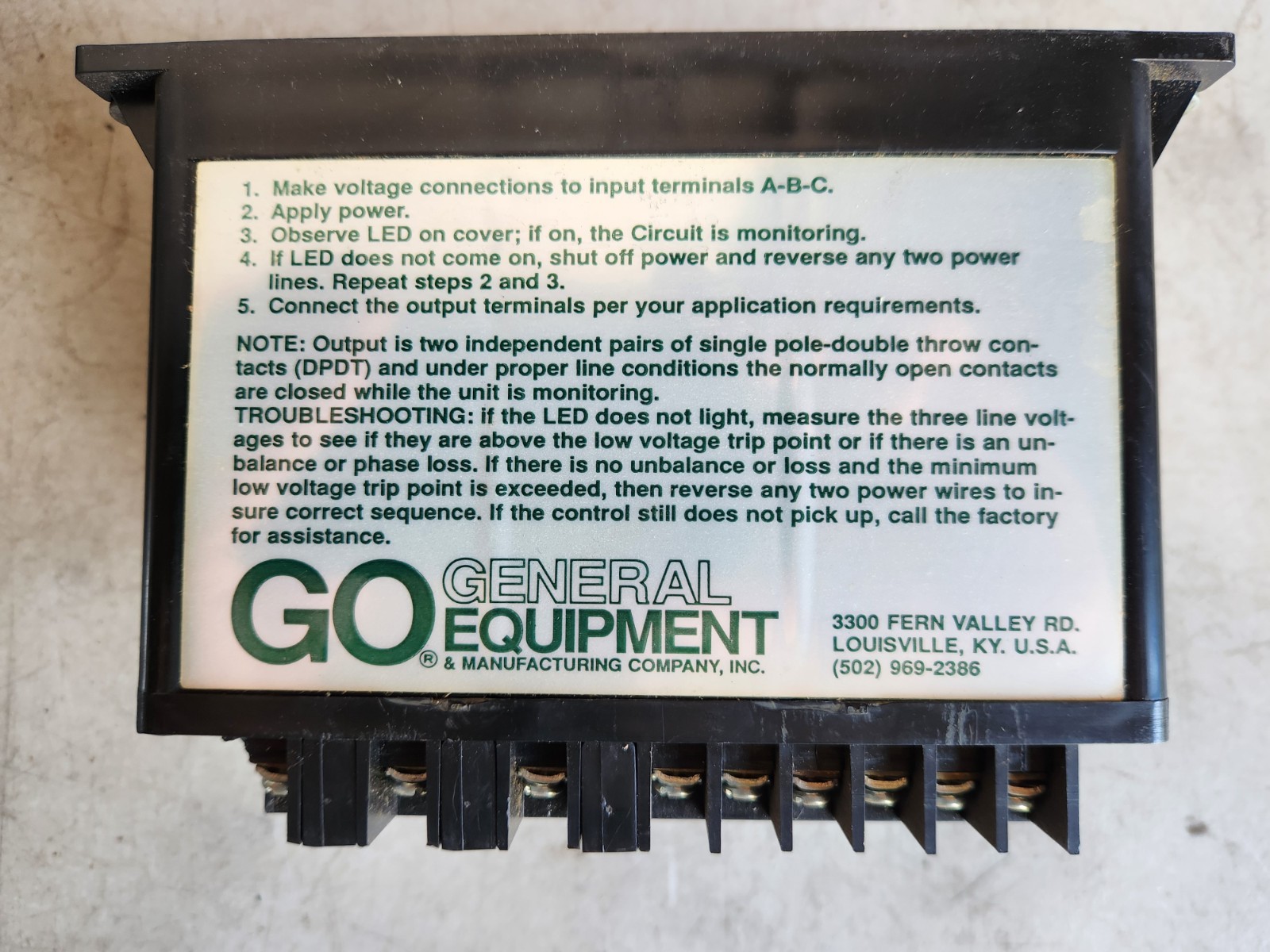 Go General Equipment 51-46011-00 Power Line Monitor