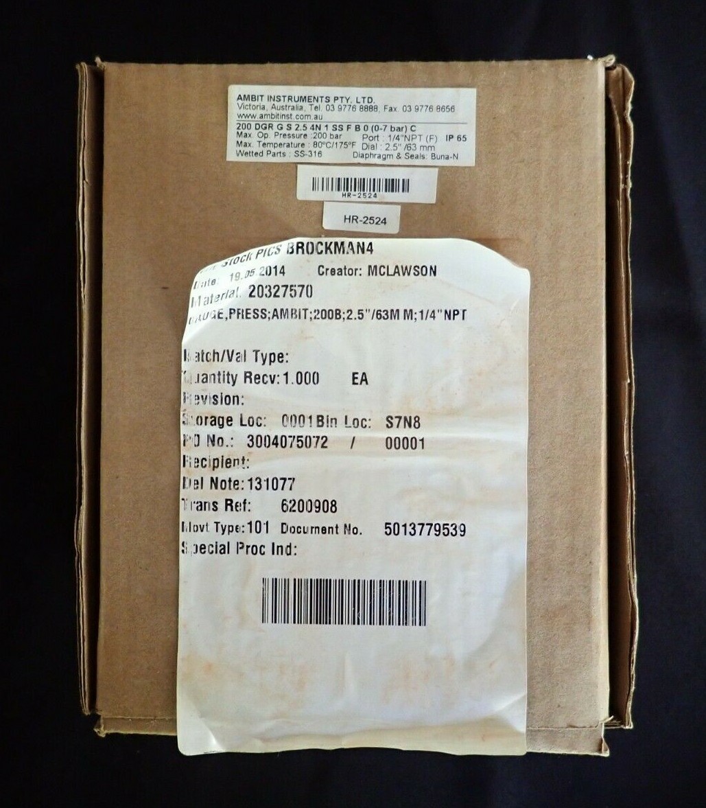 AMBIT 200 DGR 0- 7 BAR /G/S/2.5/4N/1/SS/F/B/0/ (0-7 BAR) C ROLLING DIAPHRAGM