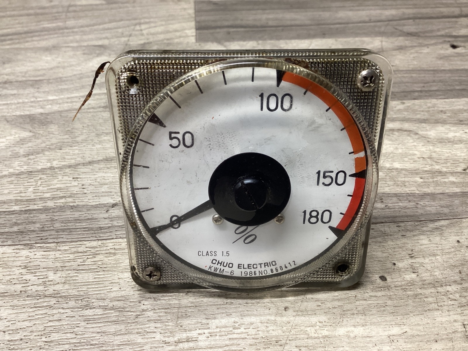 CHUO ELECTRIC KWM-6 CLASS 1.5 Panel Meter Gauge % 0-180 #100N157