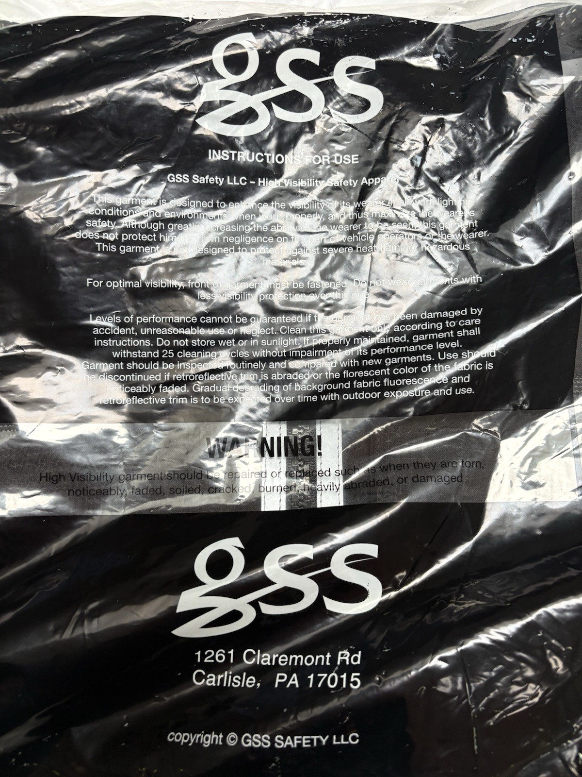 GSS Safety 1513-2XL High Visibility Vest 2X Black Onyx Zipper Pocket Surveyor