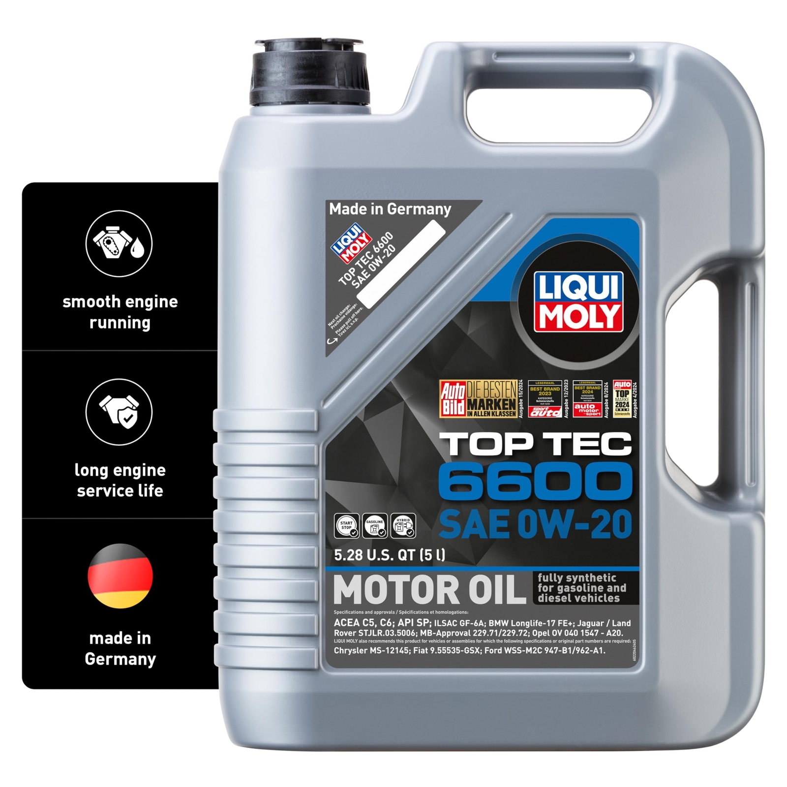 Liqui Moly Top Tec 6600 SAE 0W-20 Fully synthetic engine oil 5 Liter SKU 22046
