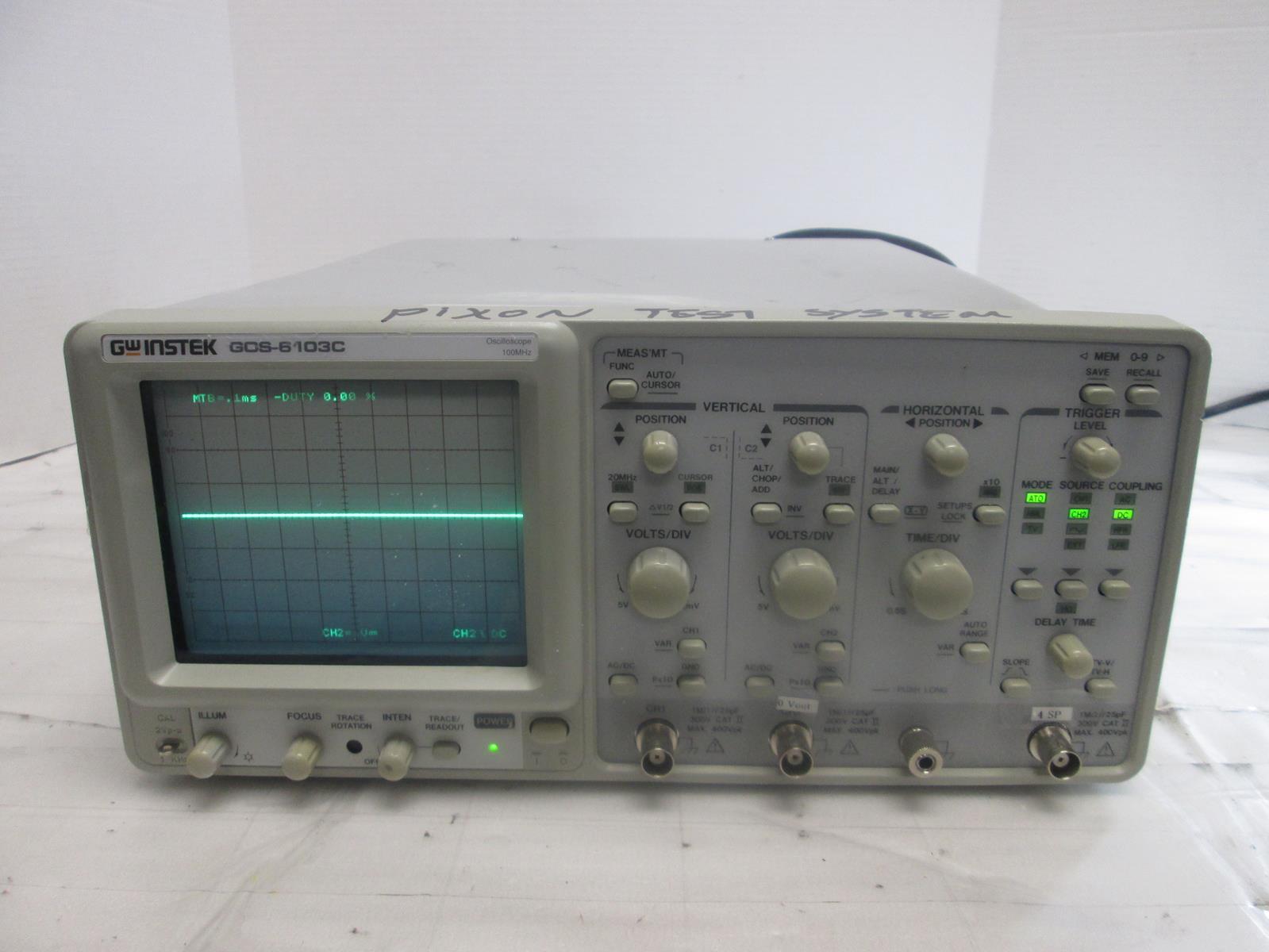 GW INSTEK GOS-6103C OSCILLOSCOPE DENT ON UNIT