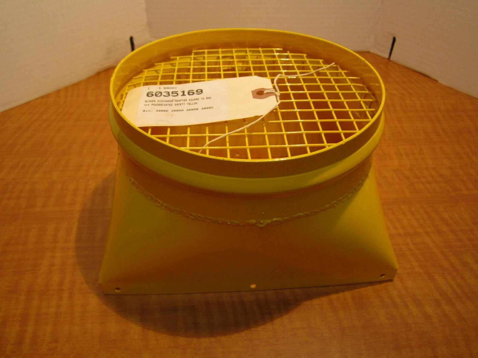 Blower Discharge Adapter Square to Round 6-3/4″ x 9-1/4″ Yellow NEW