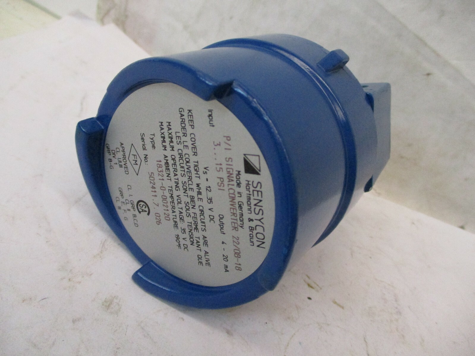 New Sensycon P/I Signal Converter 18321-0-002120 A2034WVS