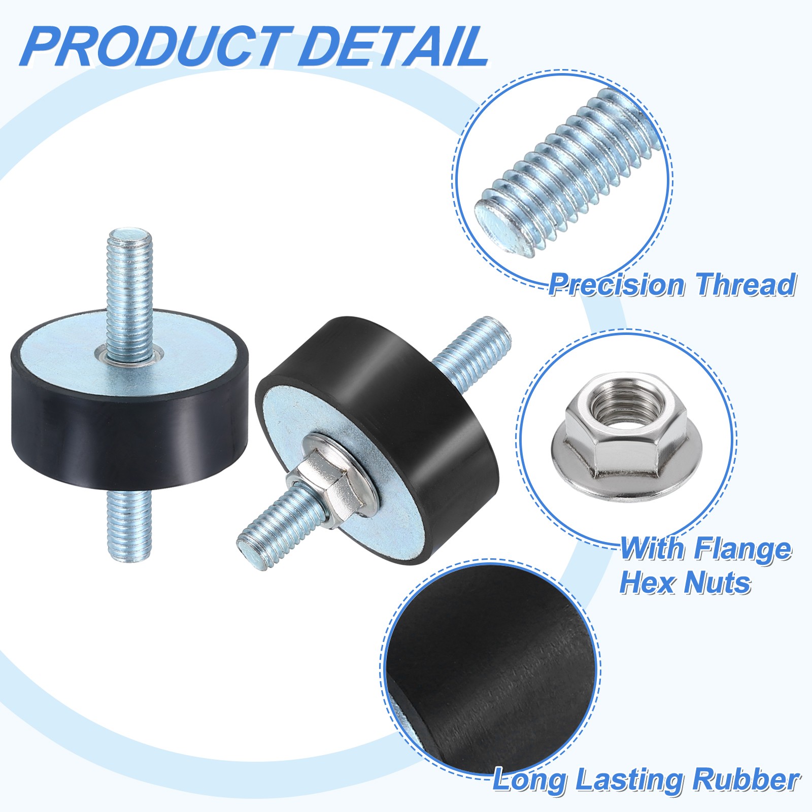 M10 x 27mm Rubber Mounts 20 x 50mm Rubber Vibration Isolator with Nuts