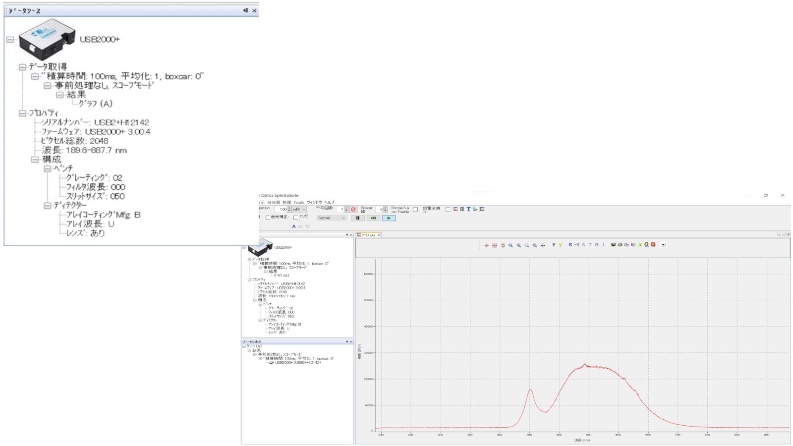 USB2000+ [Operation Tested] Multichannel Spectrometer Ocean Optics USB2+H12142